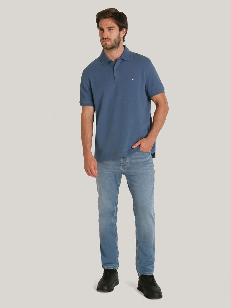 Polo Waffle Con Logo Regular-Fit Azul Tommy Hilfiger-1