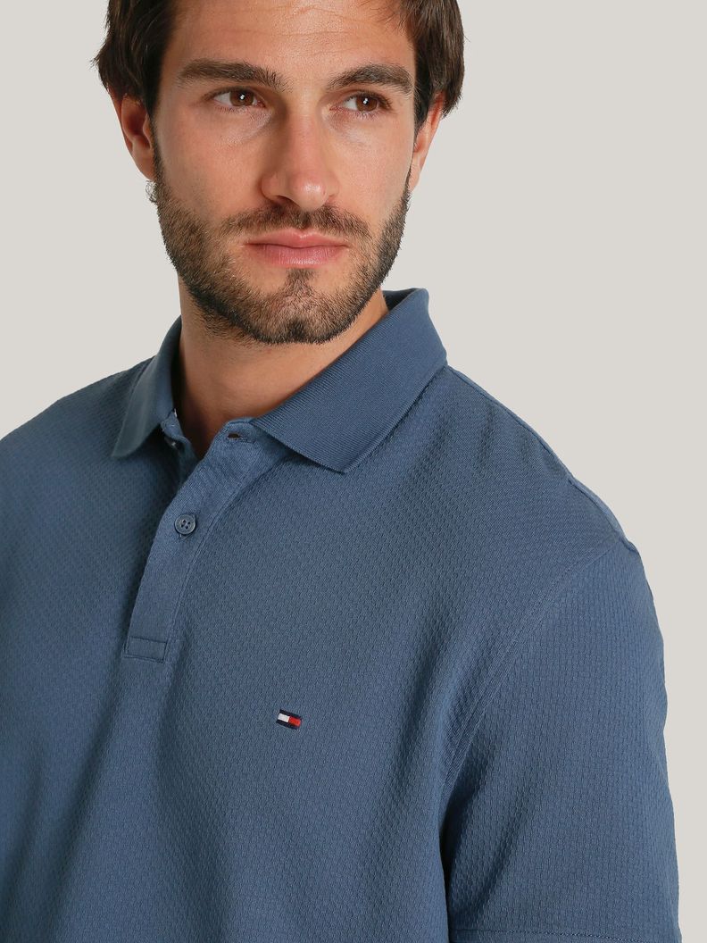 Polo Waffle Con Logo Regular-Fit Azul Tommy Hilfiger-3
