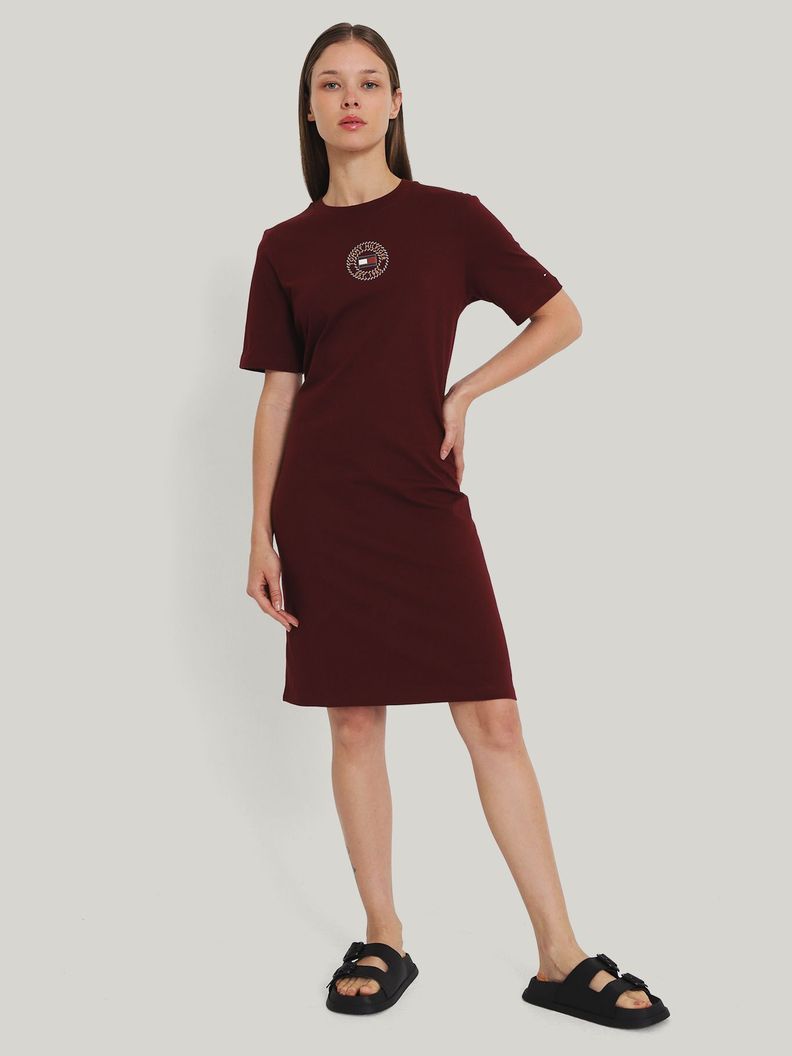 Vestido Logo Nautico Regular Fit Burdeo Tommy Hilfiger-1