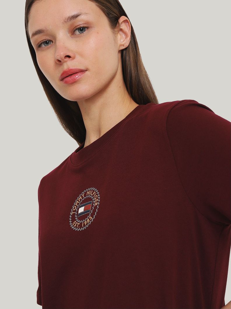 Vestido Logo Nautico Regular Fit Burdeo Tommy Hilfiger-3