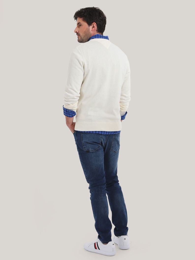 SWEATER BÁSICO SIGNATURE V-NECK BLANCO TOMMY HILFIGER-2