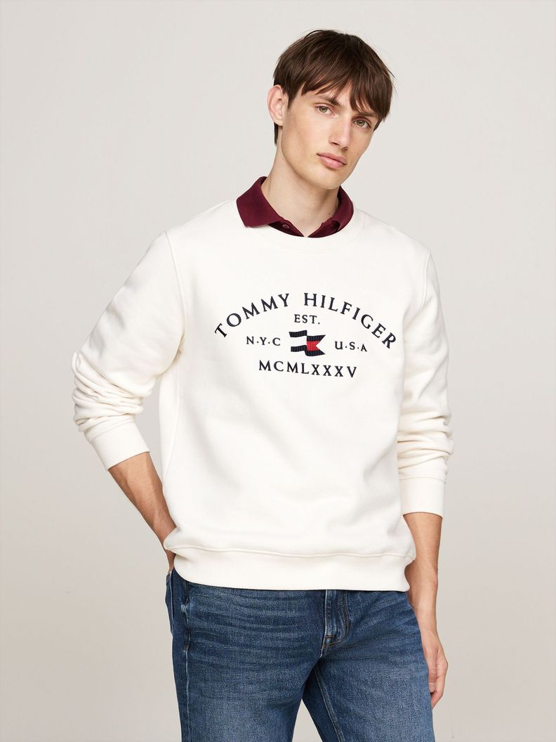 Polerón Nautical Arch Logo Blanco Tommy Hilfiger-0