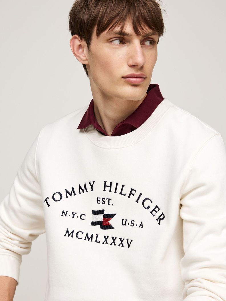 Polerón Nautical Arch Logo Blanco Tommy Hilfiger-3