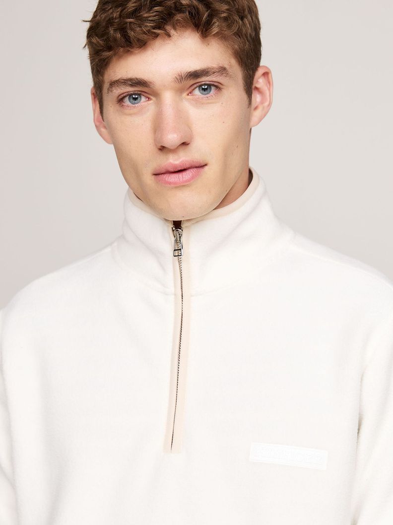 Polerón Cuello Y Media Cremallera Blanco Tommy Hilfiger-3