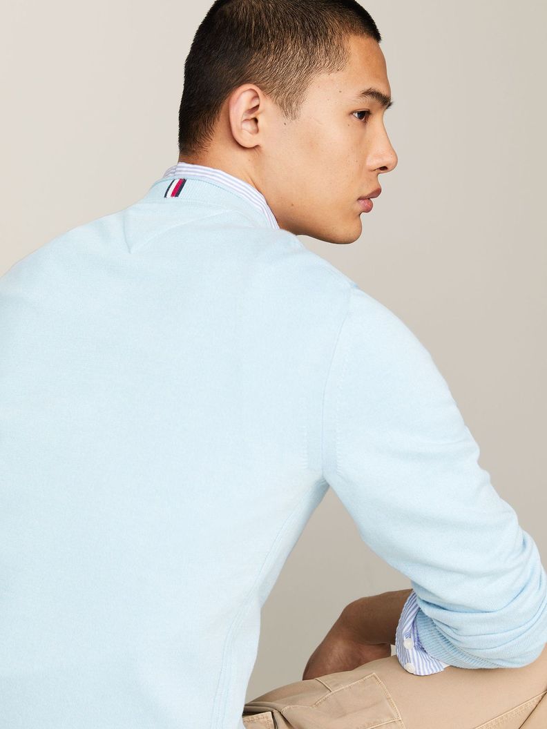 Sweater Punto Mouliné C-Neck Azul Tommy Hilfiger-3
