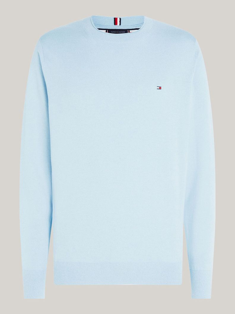 Sweater Punto Mouliné C-Neck Azul Tommy Hilfiger-4