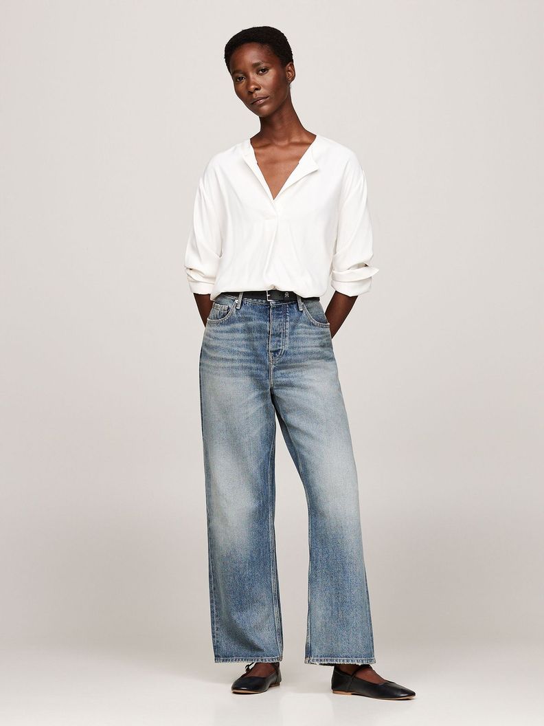 Blusa Amplia Con Botón En Relieve Blanco Tommy Hilfiger-1