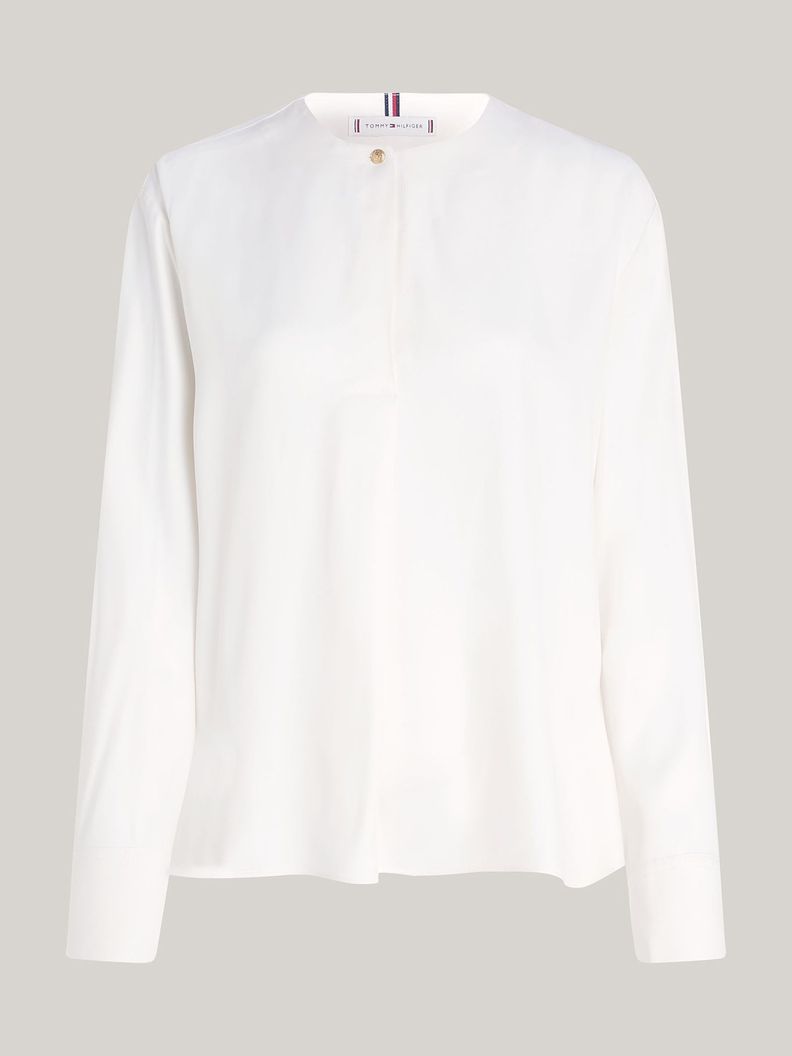 Blusa Amplia Con Botón En Relieve Blanco Tommy Hilfiger-4