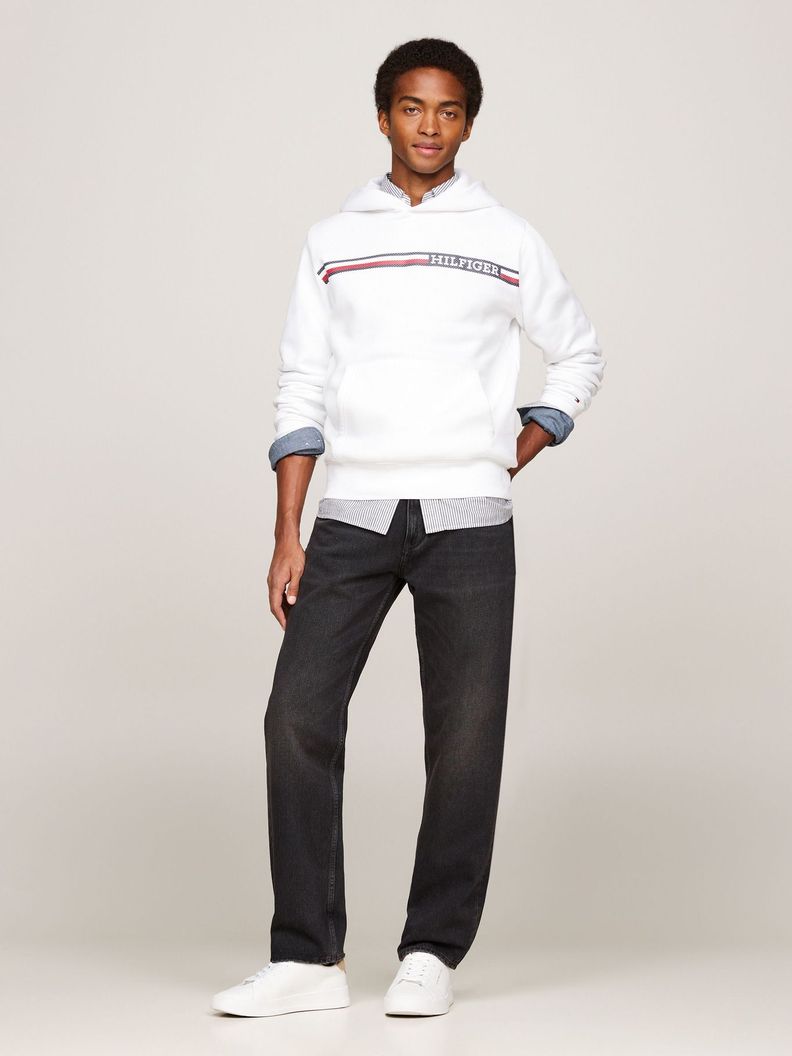 Polerón Hoodie Con Logo Stripe Blanco Tommy Hilfiger-1