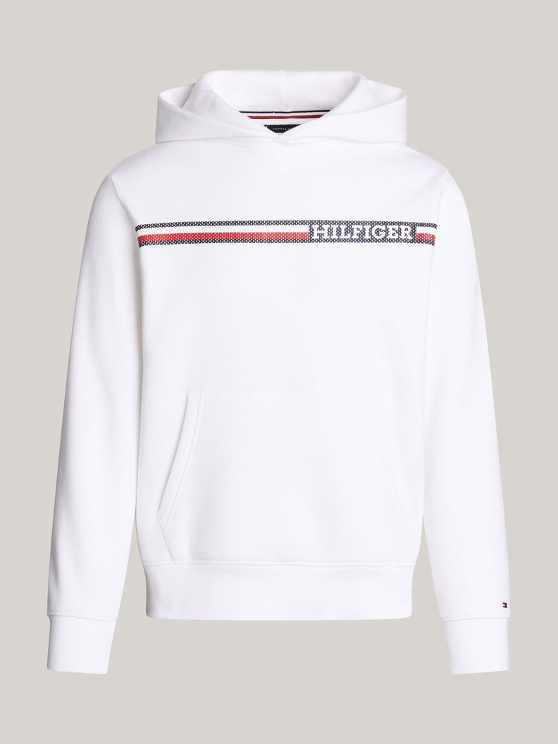 Polerón Hoodie Con Logo Stripe Blanco Tommy Hilfiger-4