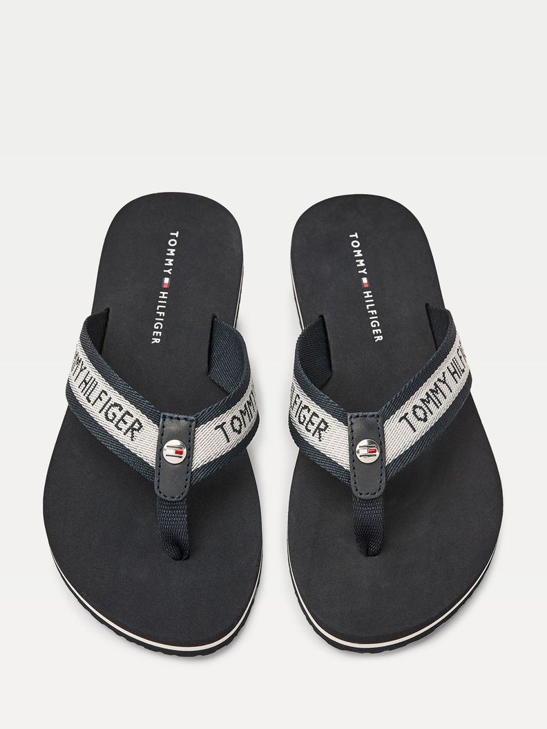Sandalias Planas Con Logo Azul Tommy Hilfiger-3
