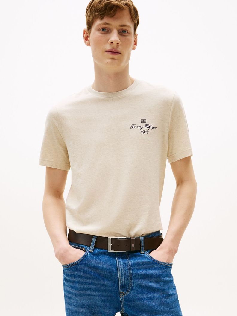 Polera Con Logo Flag Regular Fit Beige S