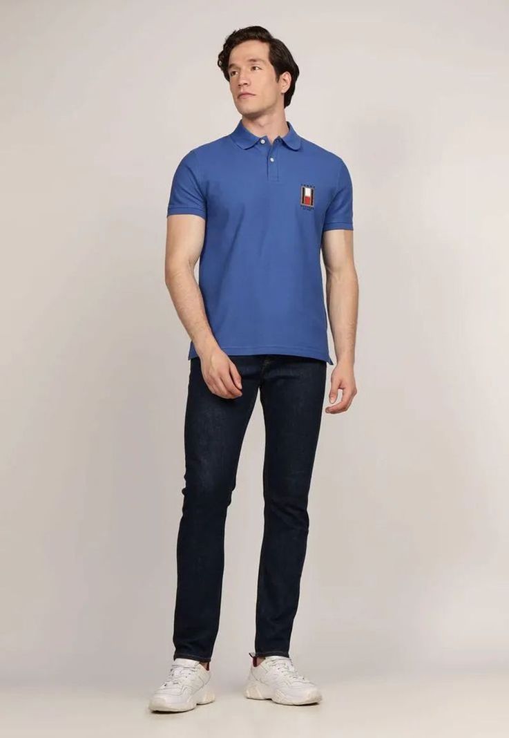 Polo Vertical Logo Corte Regular Azul Tommy Hilfiger-1