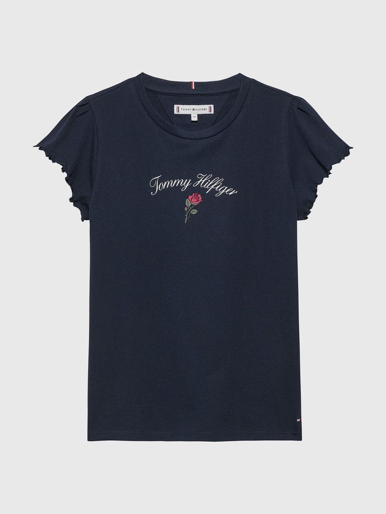 Polera De Nina Con Logo Grafico Azul 2