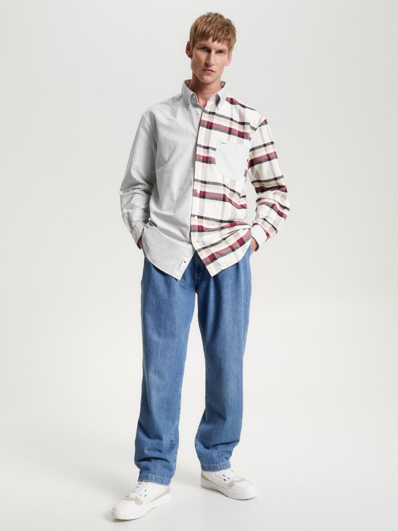 Camisa Global Stripe Blockin Blanco Tommy Hilfiger-1