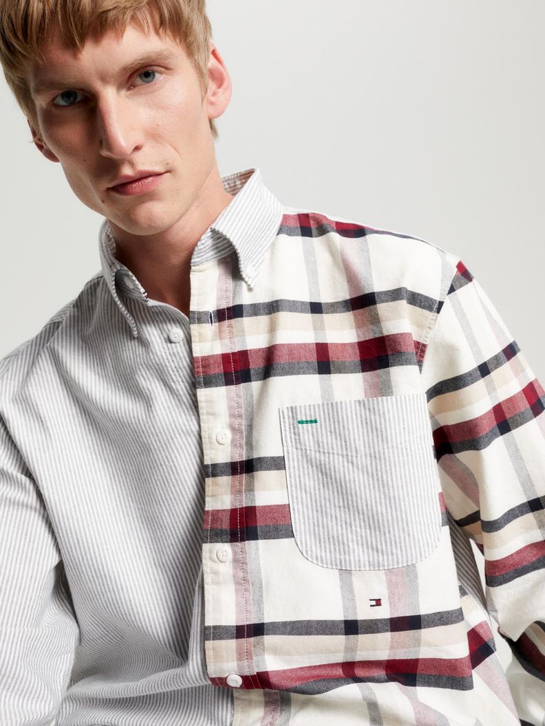 Camisa Global Stripe Blockin Blanco Tommy Hilfiger-3