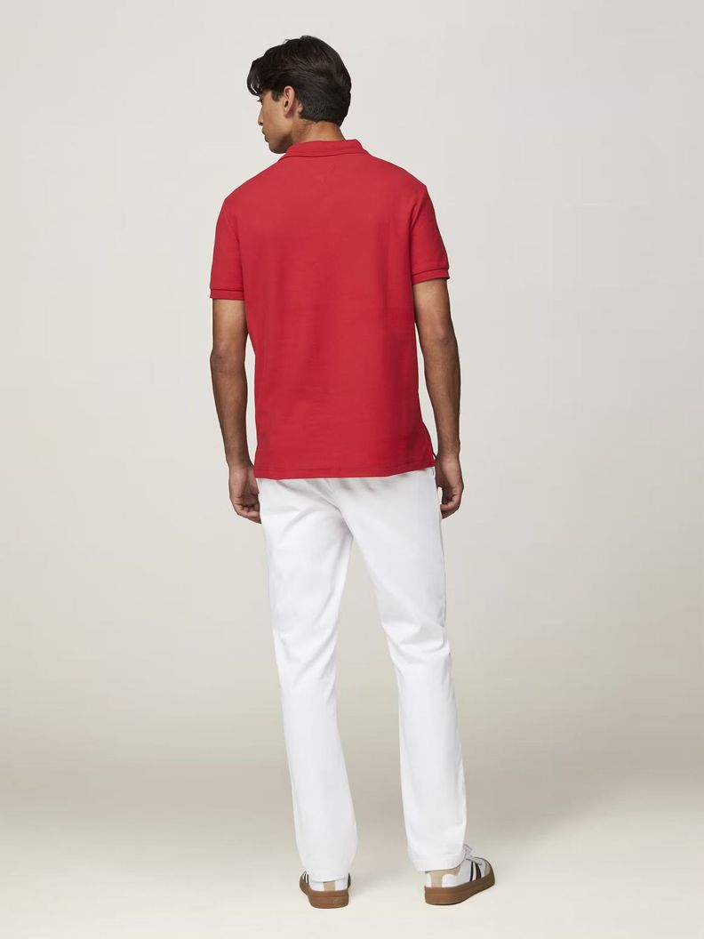 Polo Con Logo De Monogram Rojo Tommy Hilfiger-2