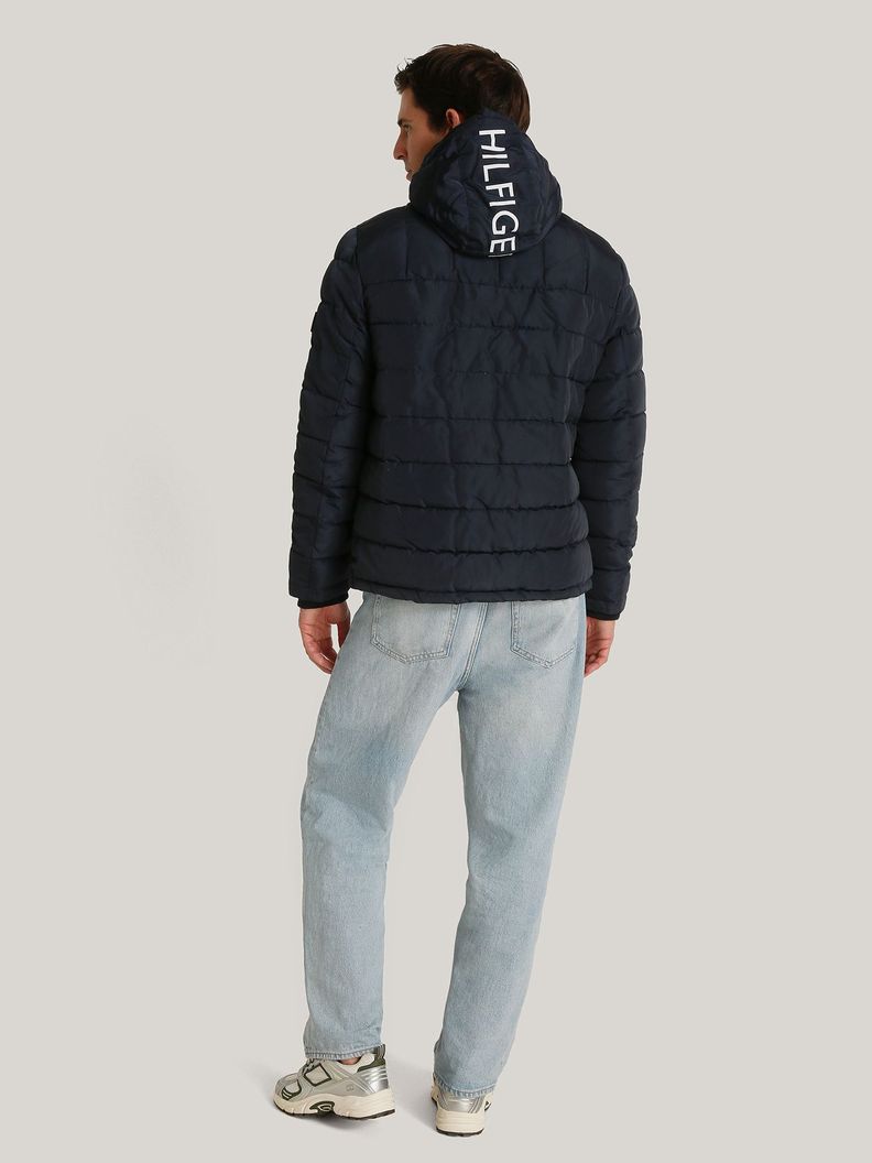 Parka Hoodie Quilted Con Logo Azul Tommy Hilfiger-2