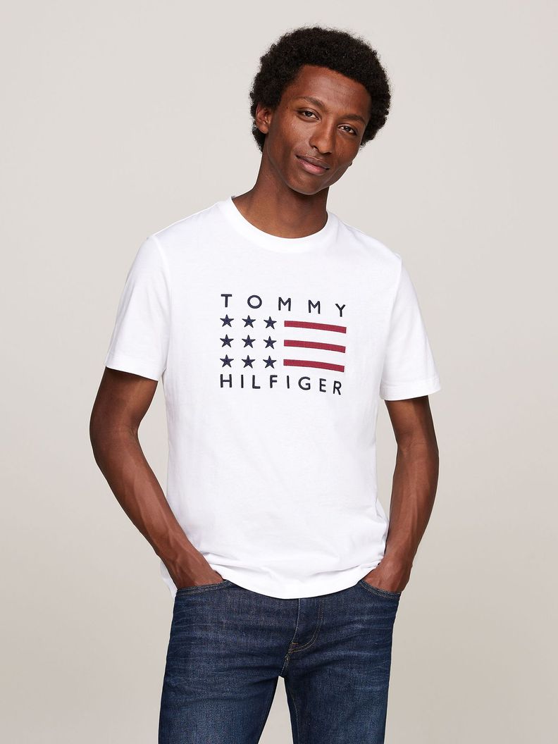 Polera Con Logo Gráfico Blanco Tommy Hilfiger-0