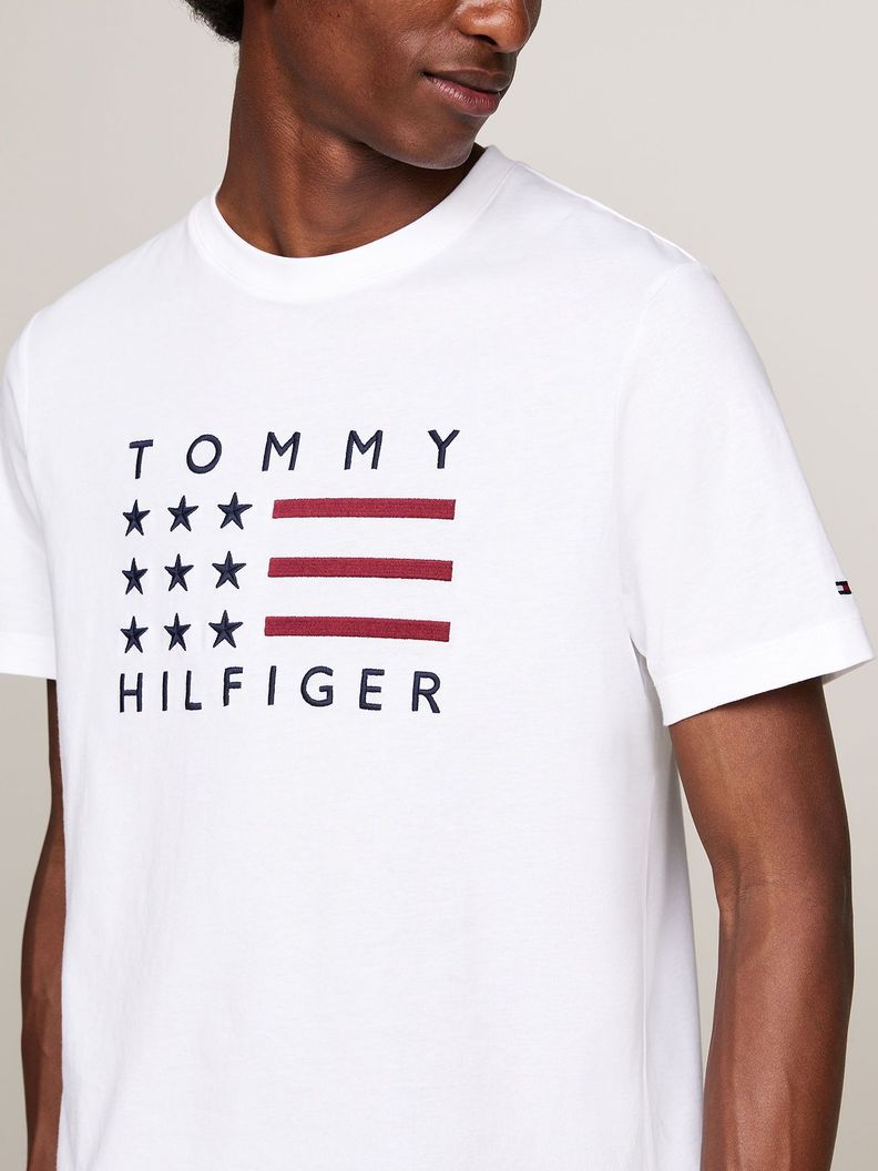 Polera Con Logo Gráfico Blanco Tommy Hilfiger-3