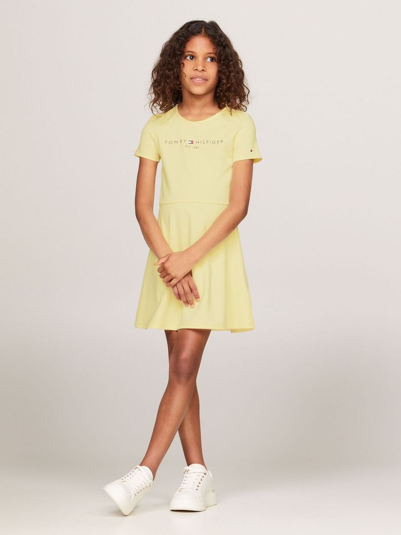 Vestido Essential Con Logo Amarillo Tommy Hilfiger-0