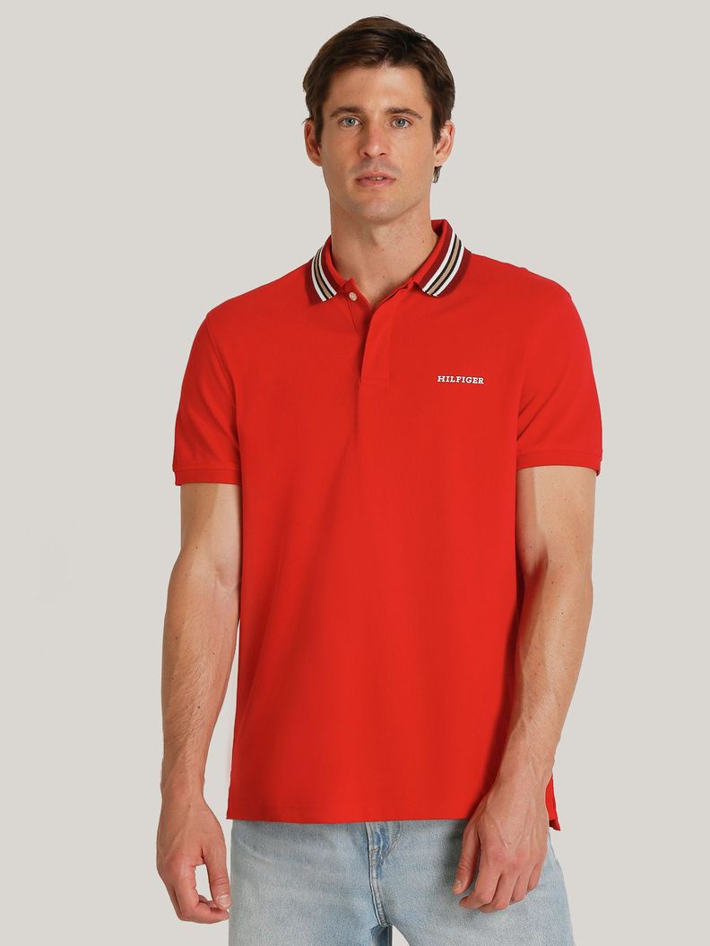 Polo Con Cuello Contraste Regular Rojo Tommy Hilfiger-0