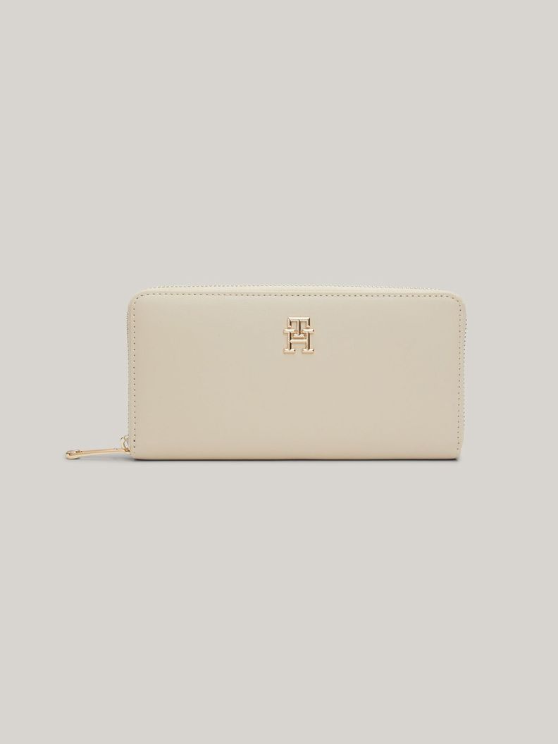 Billetera Chic Grande Con Cierre Beige Tommy Hilfiger-0