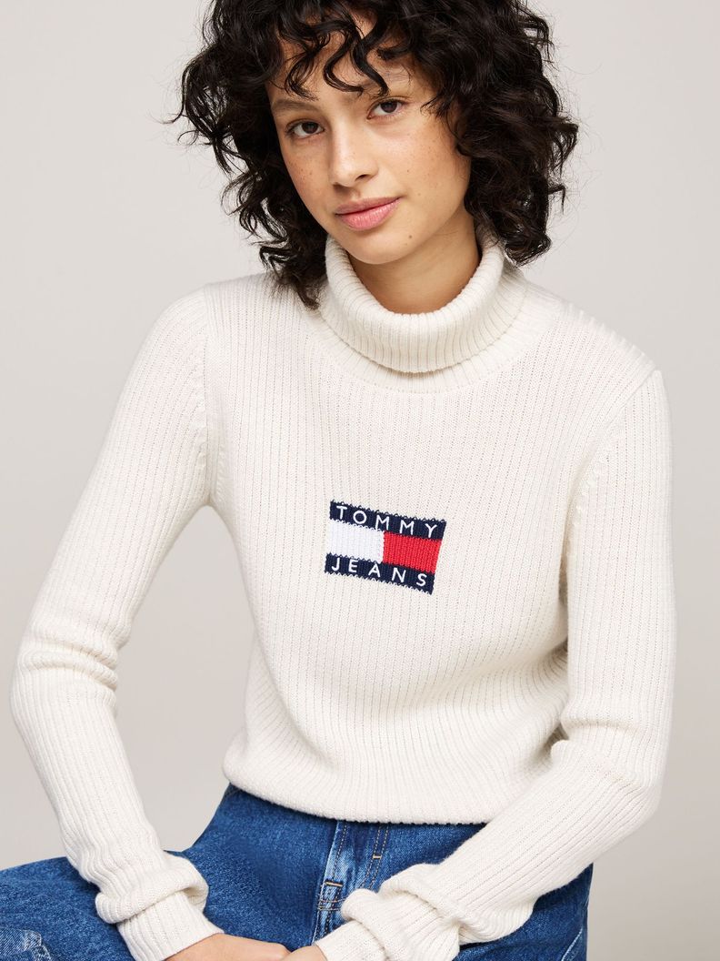 Sweater De Cuello Alto Slim Fit Beige Tommy Hilfiger-3