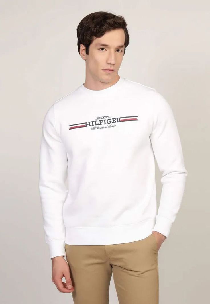 Polerón Stripe Logo Blanco Tommy Hilfiger-0