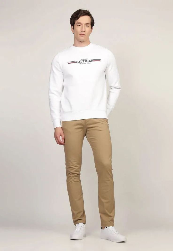 Polerón Stripe Logo Blanco Tommy Hilfiger-1