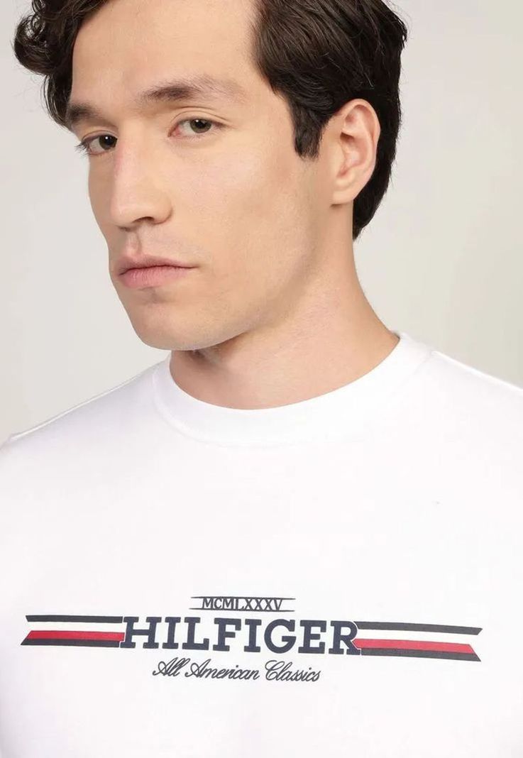 Polerón Stripe Logo Blanco Tommy Hilfiger-3