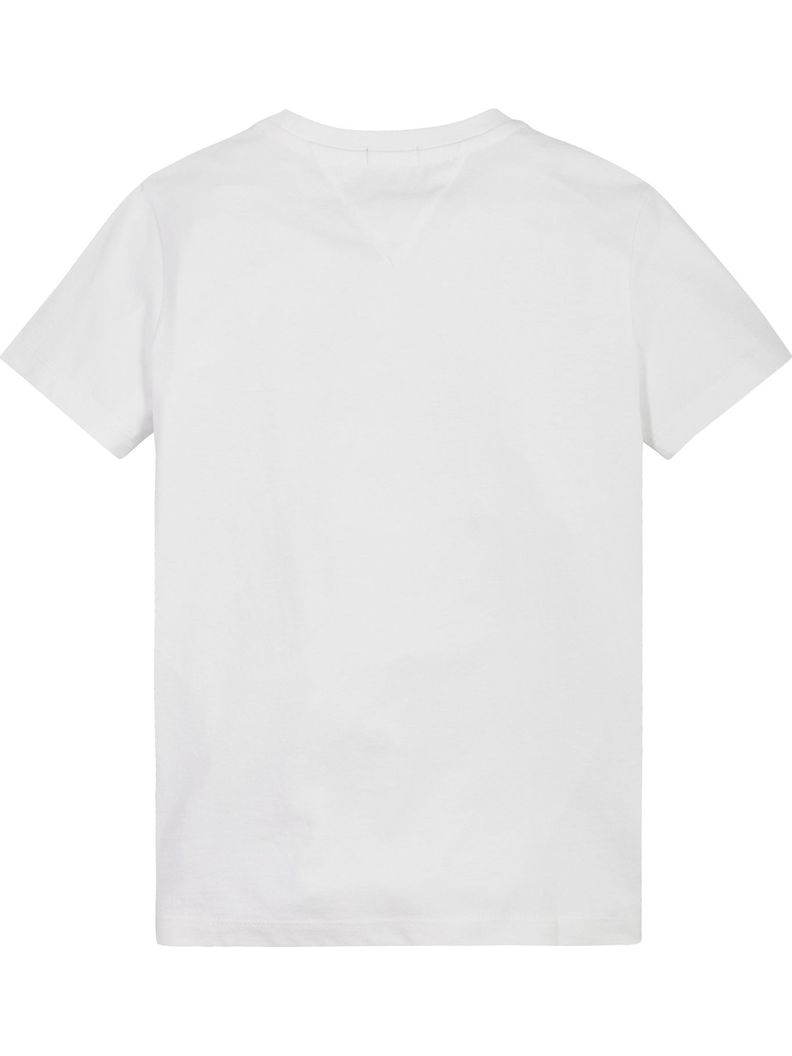 Polera De Niño Con Logo Vertical Blanco Tommy Hilfiger-1