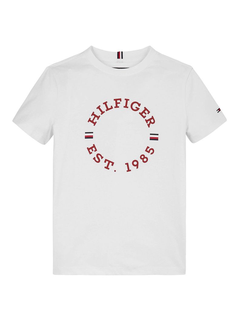 Polera De Niño Con Logo Monotipo Blanco Tommy Hilfiger-0