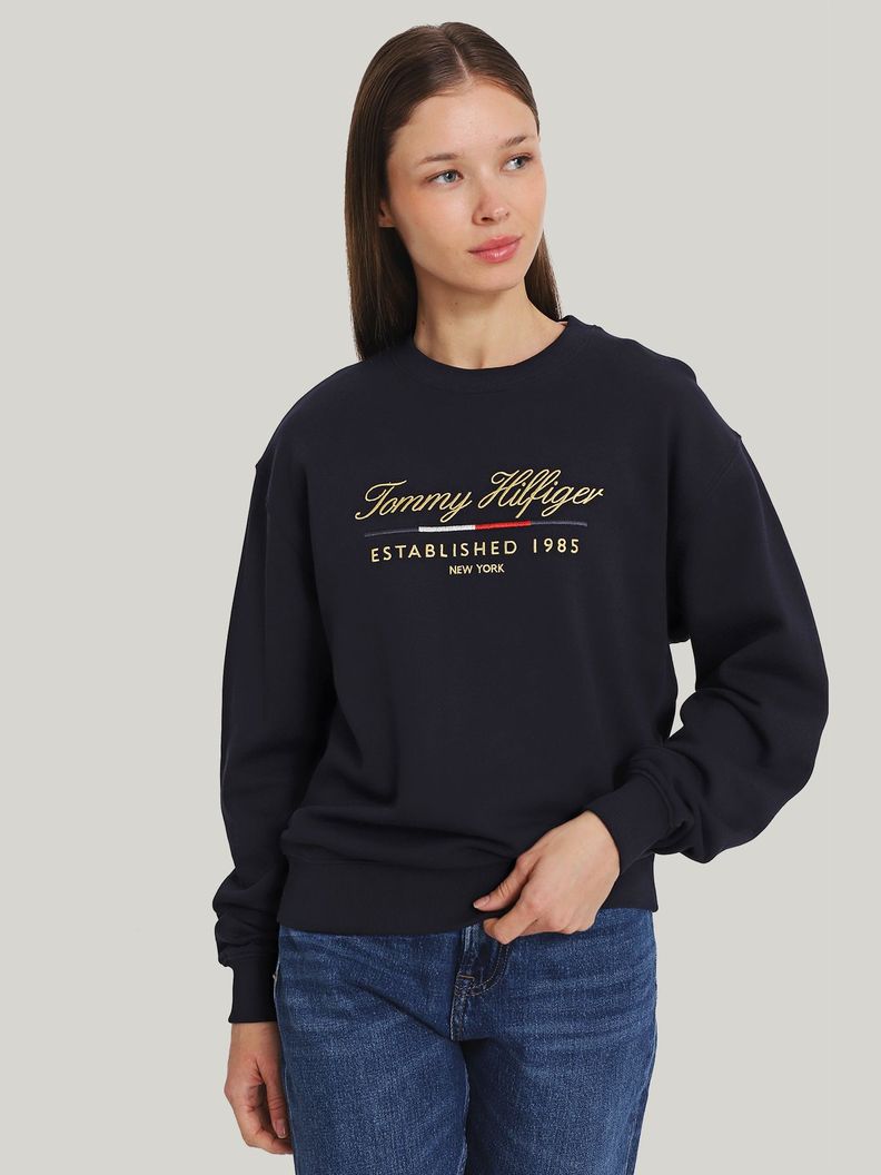 Polerón Script Con Logo Azul Tommy Hilfiger-0