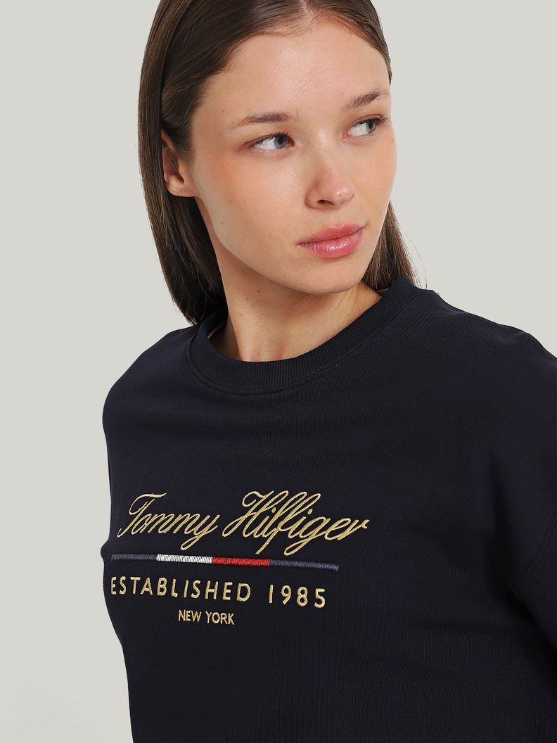 Polerón Script Con Logo Azul Tommy Hilfiger-3