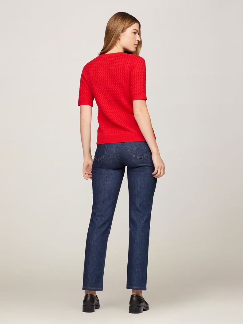 Sweater Tejido Cable Slim Fit Rojo Tommy Hilfiger-2