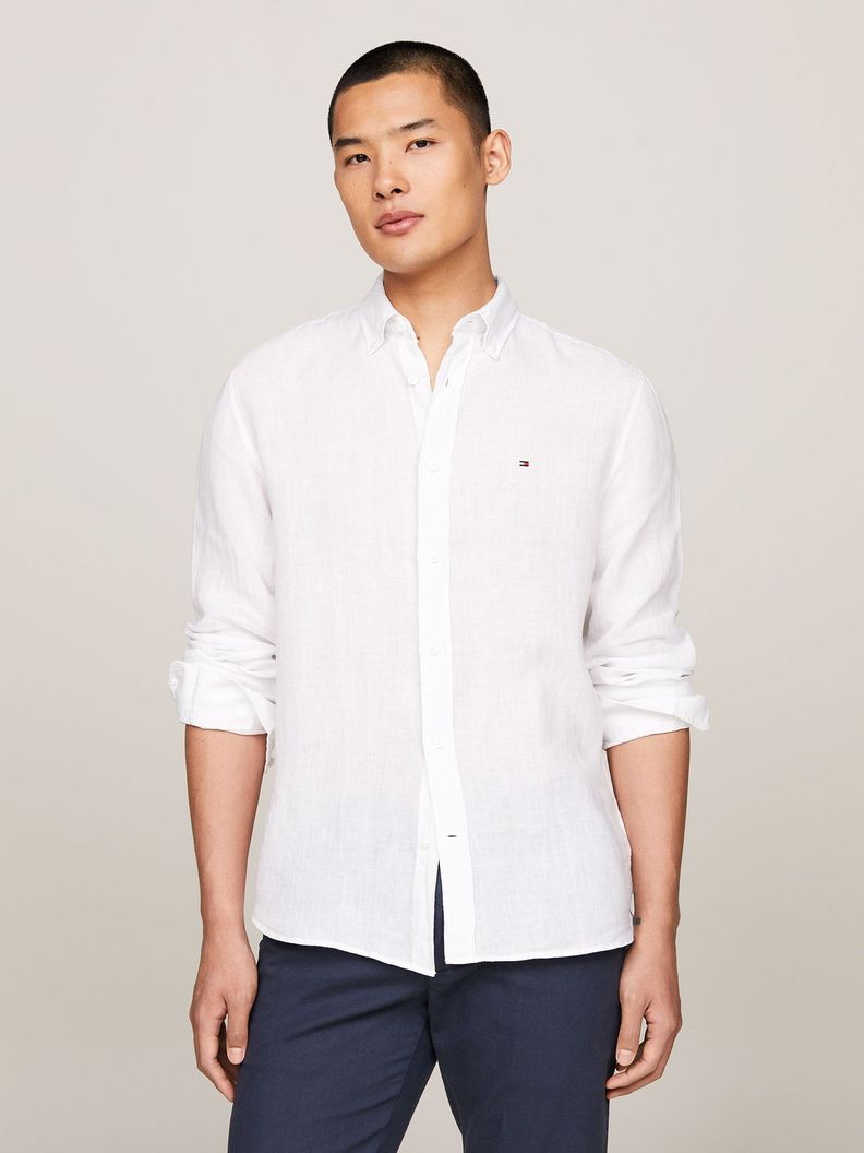 Camisa Lino Pigmentada Blanco Tommy Hilfiger-0