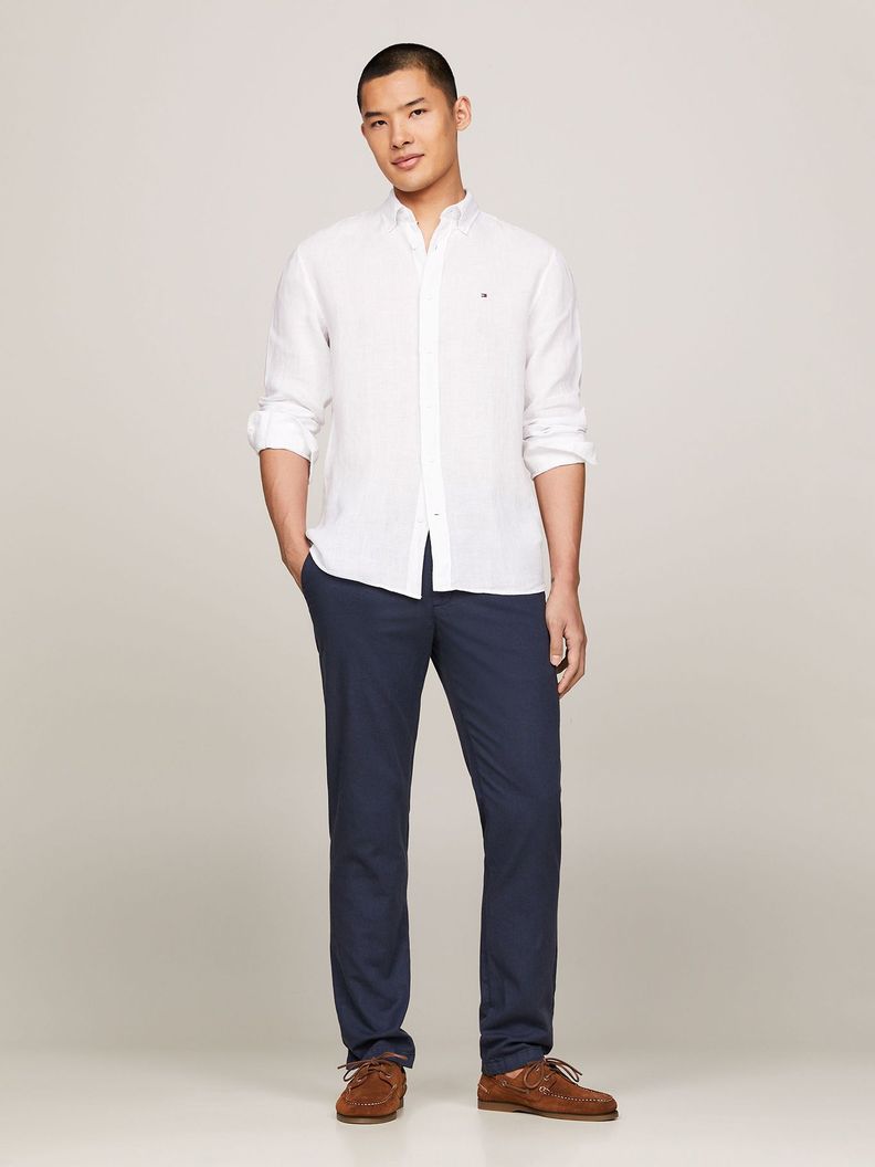 Camisa Lino Pigmentada Blanco Tommy Hilfiger-4