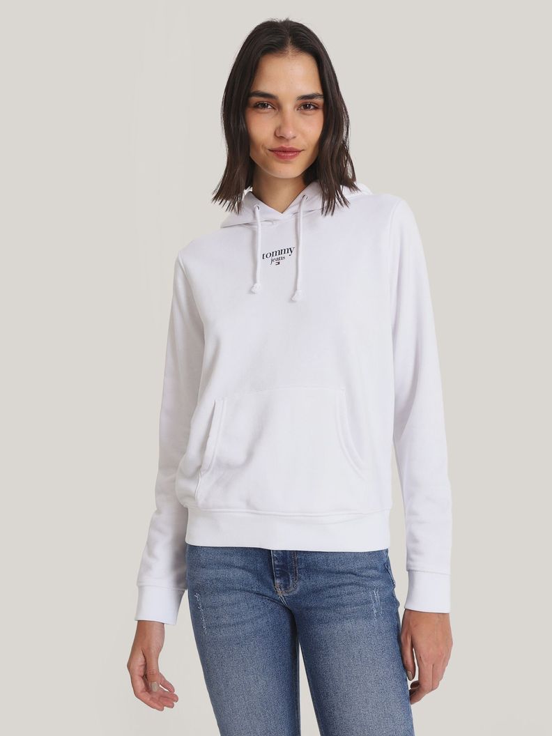 Polerón Hoodie Essential Con Logo Blanco Tommy Jeans-0
