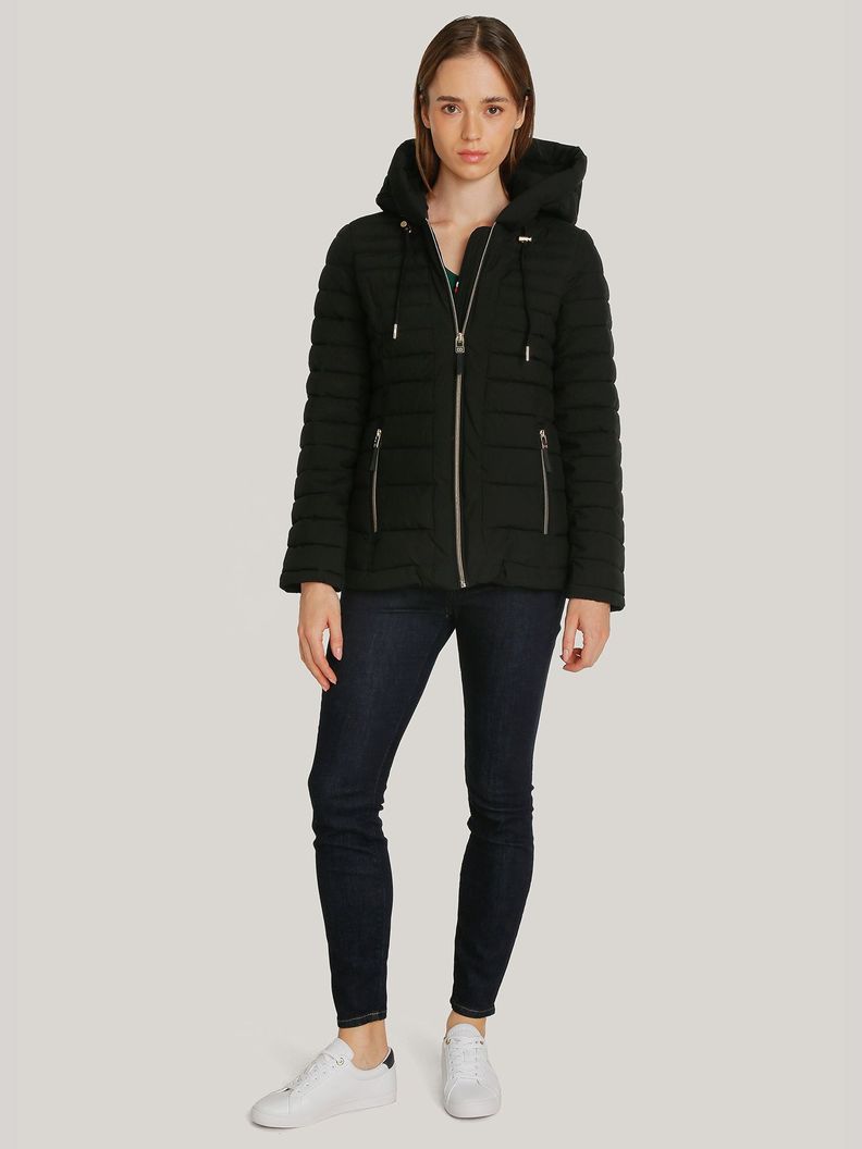 Parka Acolchada Ligera Con Gorro Negro Tommy Hilfiger-1