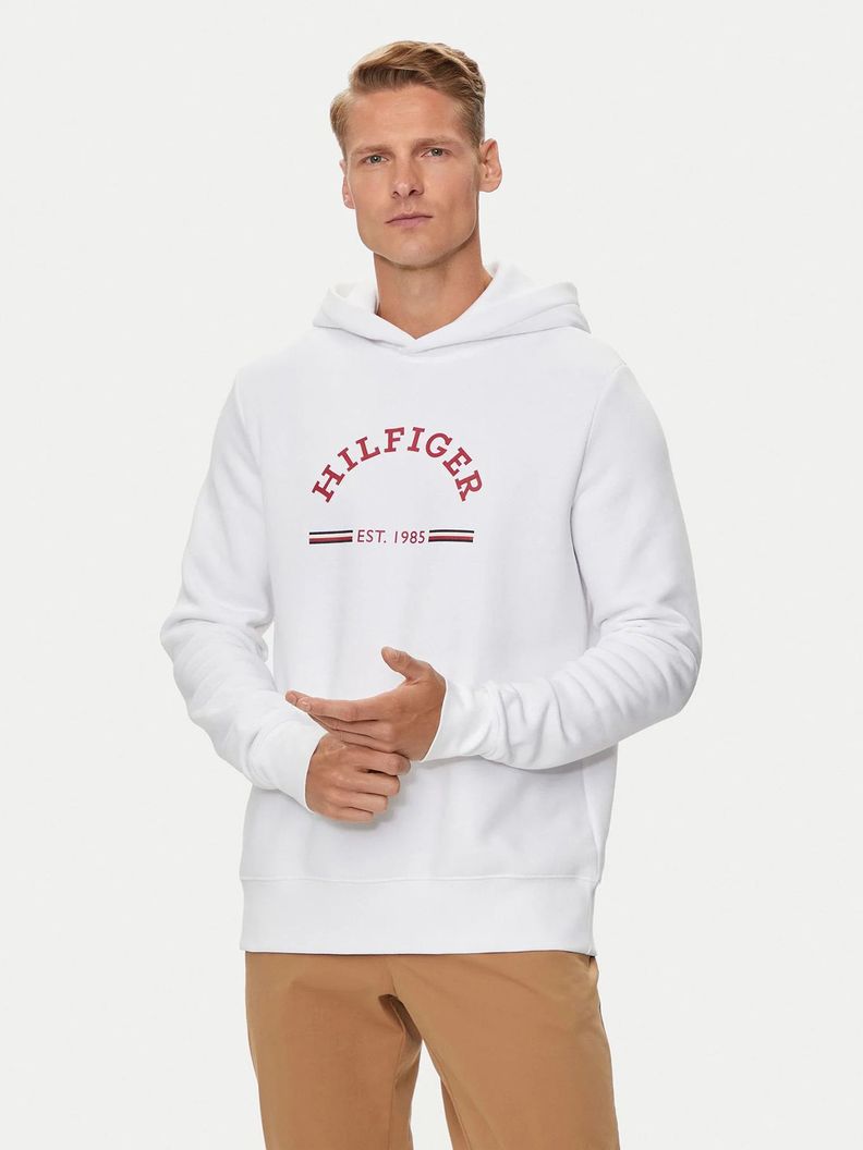 Polerón Con Gorro Logo Estampado Blanco Tommy Hilfiger-0