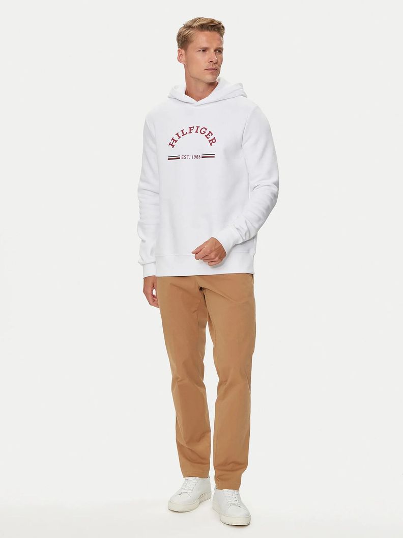 Polerón Con Gorro Logo Estampado Blanco Tommy Hilfiger-1