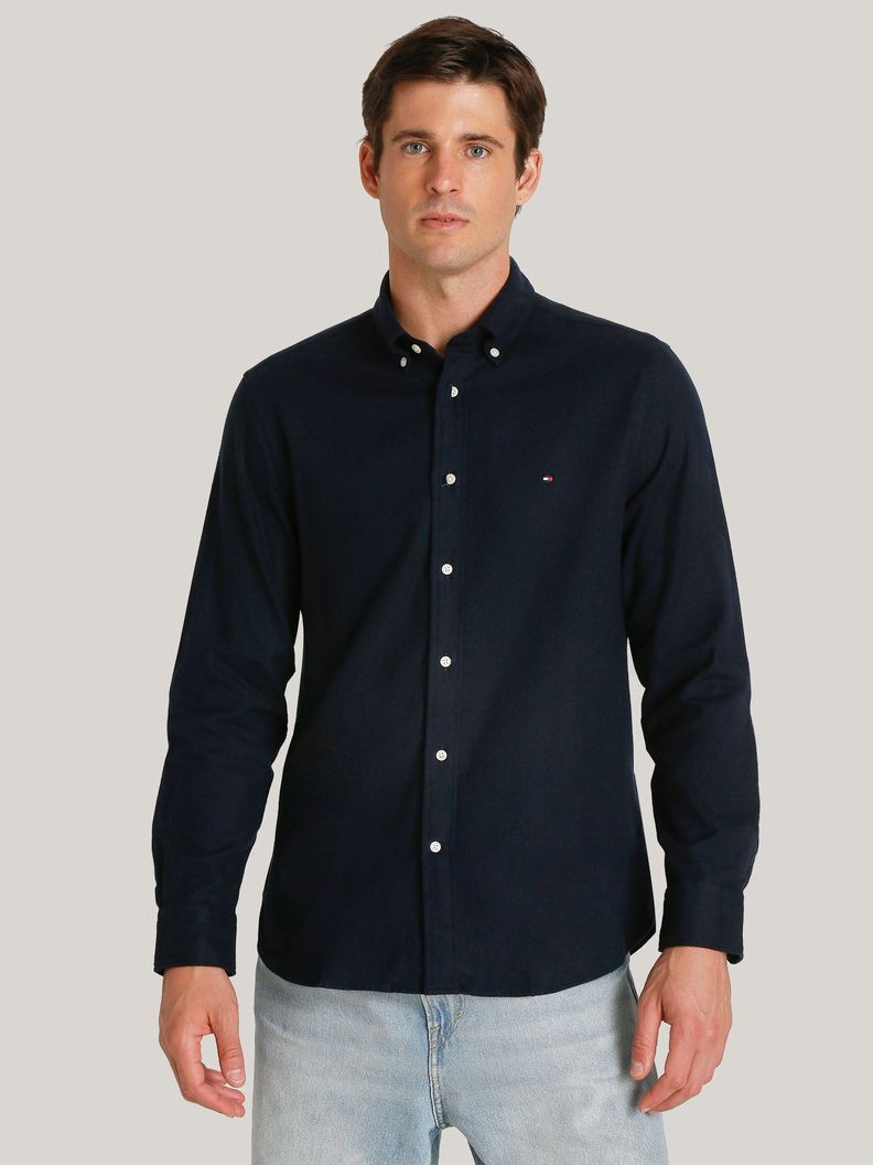 Camisa Herring bone Regular Fit Azul Tommy Hilfiger-0