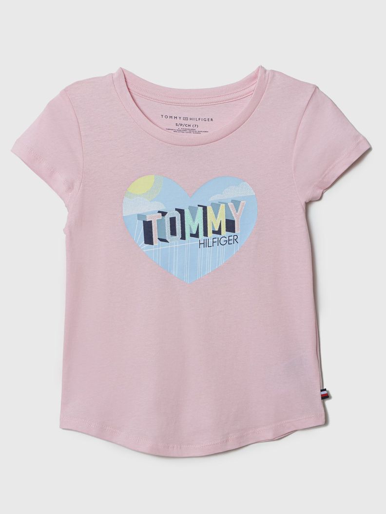 Polera Con Logo Heart Rosado Tommy Hilfiger-0