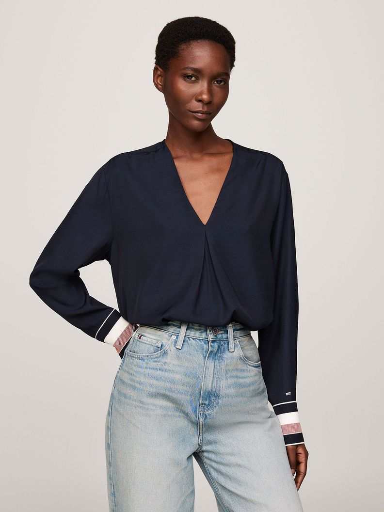 Blusa Global Stripe Con Logo Azul Tommy Hilfiger-0