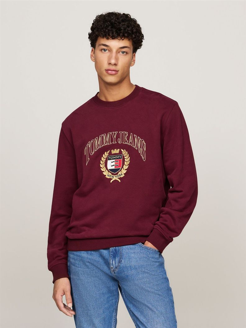 Polerón Preppy Crest Con Logo Burdeo Tommy Hilfiger-0