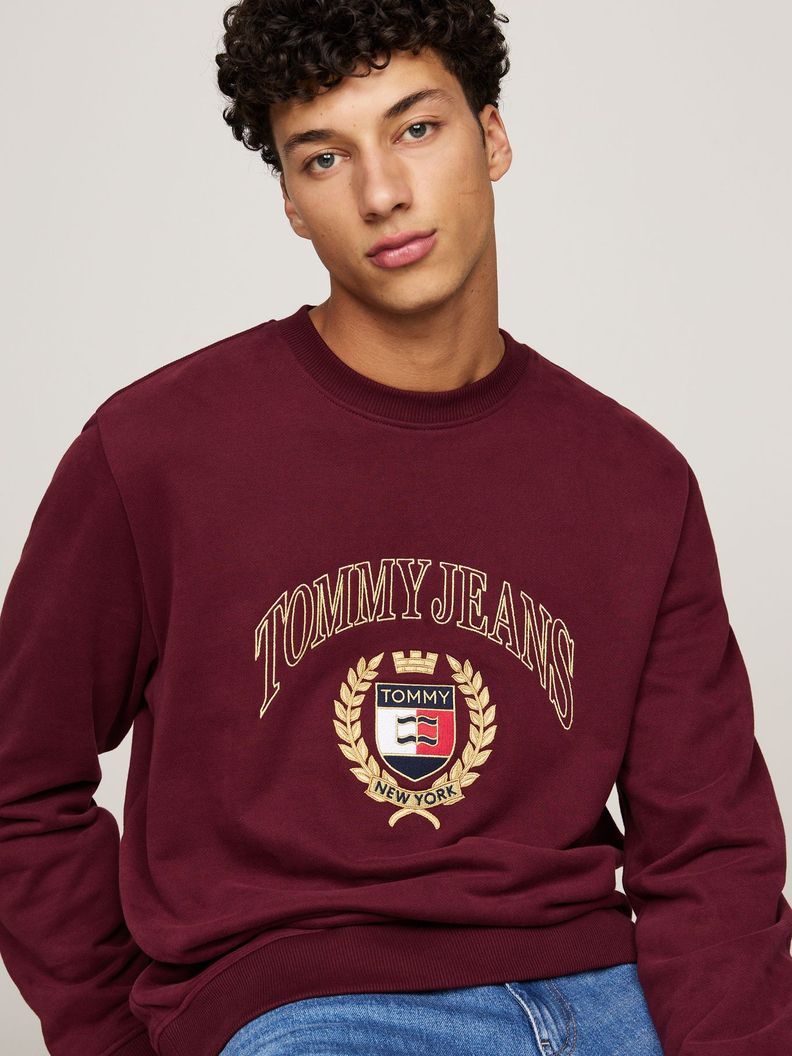Polerón Preppy Crest Con Logo Burdeo Tommy Hilfiger-3