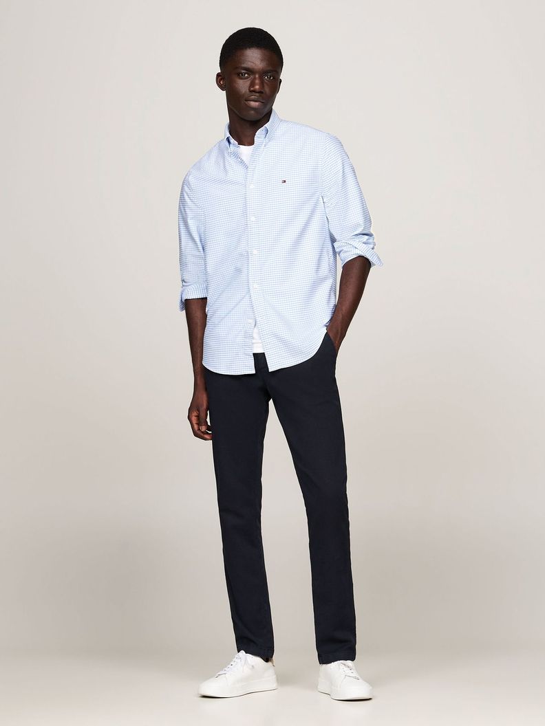 Camisa Heritage Oxford Gingham Regular Fit Celeste Tommy Hilfiger-1
