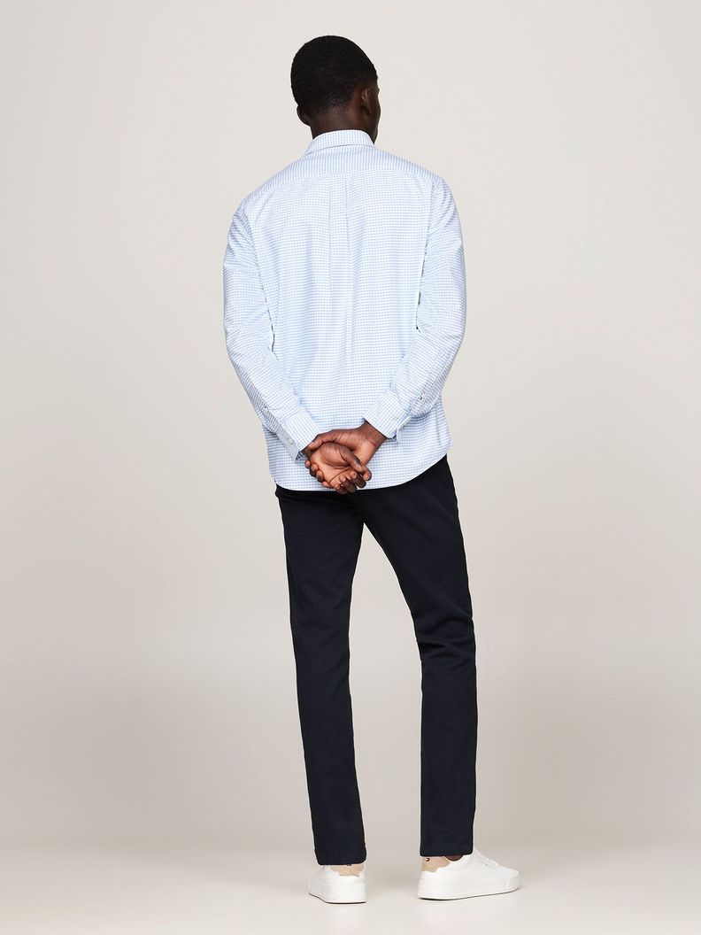 Camisa Heritage Oxford Gingham Regular Fit Celeste Tommy Hilfiger-2