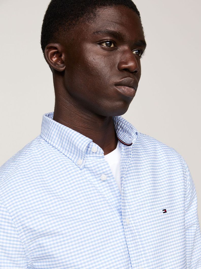 Camisa Heritage Oxford Gingham Regular Fit Celeste Tommy Hilfiger-3